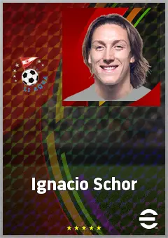Ignacio Schor eFootball 2026 player card, 72 OVR RWF