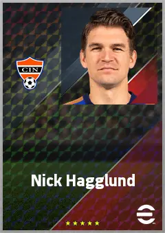 Nick Hagglund eFootball 2026 player card, 71 OVR CB