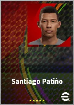 Santiago Patiño eFootball 2026 player card, 69 OVR CF