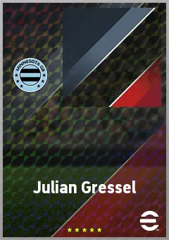 Julian Gressel eFootball 2026 player card, 72 OVR RMF