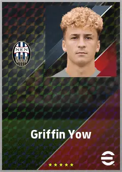 Griffin Yow eFootball 2026 player card, 69 OVR LMF