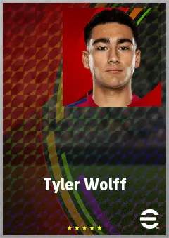 Tyler Wolff eFootball 2026 player card, 69 OVR LWF