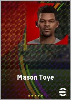 Mason Toye eFootball 2026 player card, 70 OVR CF