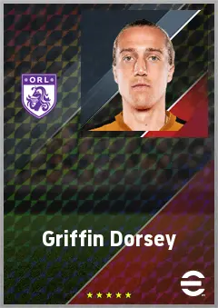 Griffin Dorsey eFootball 2026 player card, 72 OVR RB