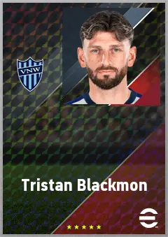 Tristan Blackmon eFootball 2026 player card, 72 OVR CB