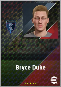 Bryce Duke eFootball 2026 player card, 70 OVR CMF