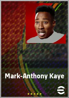 Mark-Anthony Kaye eFootball 2026 player card, 72 OVR CMF