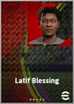 Latif Blessing eFootball 2026 player card, 70 OVR AMF