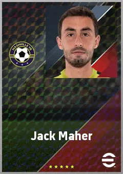 Jack Maher eFootball 2026 player card, 72 OVR CB