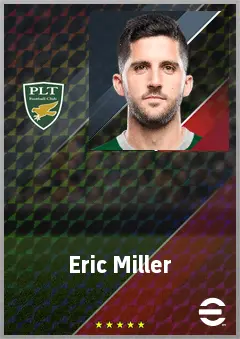 Eric Miller eFootball 2026 player card, 70 OVR RB