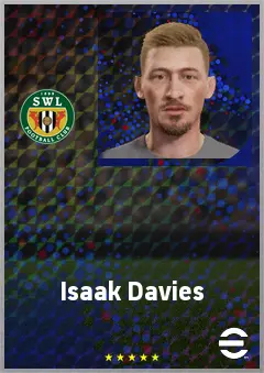 Isaak Davies eFootball 2026 player card, 67 OVR LWF