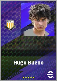 Hugo Bueno eFootball 2026 player card, 73 OVR LB