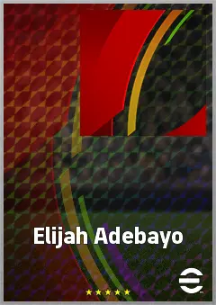 Elijah Adebayo eFootball 2026 player card, 72 OVR CF