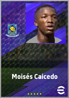 Moisés Caicedo eFootball 2026 player card, 82 OVR DMF
