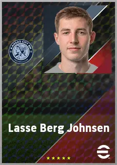 Lasse Berg Johnsen eFootball 2026 player card, 69 OVR DMF
