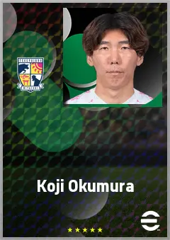 Okumura Koji eFootball 2026 player card, 68 OVR AMF