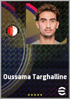 Oussama Targhalline eFootball 2026 player card, 72 OVR CMF