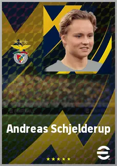 Andreas Schjelderup eFootball 2026 player card, 75 OVR LWF