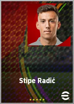 Stipe Radić eFootball 2026 player card, 70 OVR CB