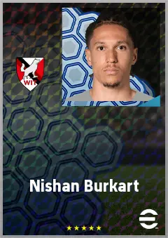 Nishan Burkart eFootball 2026 player card, 67 OVR LMF