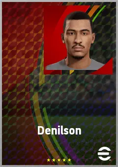 Denilson eFootball 2026 player card, 65 OVR RWF