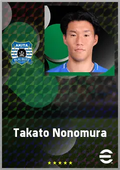 Nonomura Takato eFootball 2026 player card, 66 OVR CB