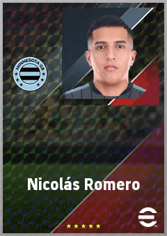 Nicolás Romero eFootball 2026 player card, 73 OVR CB
