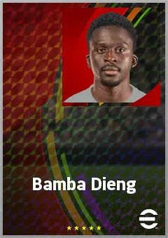 Bamba Dieng eFootball 2026 player card, 72 OVR CF