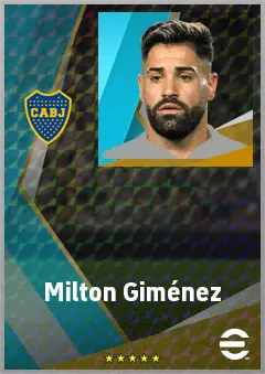 Milton Giménez eFootball 2026 player card, 74 OVR CF