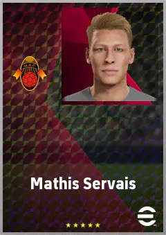 Mathis Servais eFootball 2026 player card, 70 OVR LMF