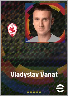 Vladyslav Vanat eFootball 2026 player card, 72 OVR CF