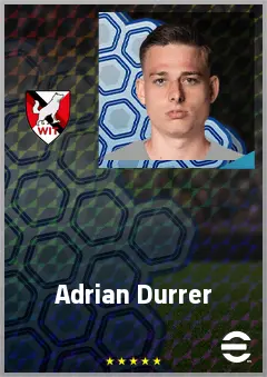 Adrian Durrer eFootball 2026 player card, 67 OVR DMF