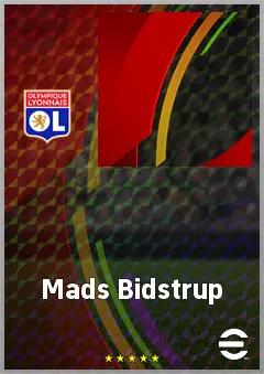 Mads Bidstrup eFootball 2026 player card, 73 OVR CMF
