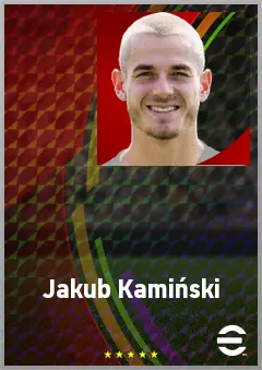 Jakub Kamiński eFootball 2026 player card, 73 OVR LWF
