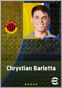 Chrystian Barletta eFootball 2026 player card, 71 OVR RWF