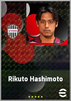 Hashimoto Rikuto eFootball 2026 player card, 65 OVR LMF