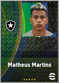 Matheus Martins eFootball 2026 player card, 72 OVR LWF