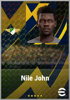 Nile John eFootball 2026 player card, 67 OVR CMF