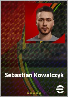 Sebastian Kowalczyk eFootball 2026 player card, 70 OVR AMF
