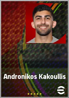 Andronikos Kakoullis eFootball 2026 player card, 69 OVR CF