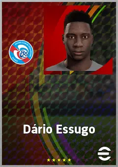 Dário Essugo eFootball 2026 player card, 74 OVR DMF