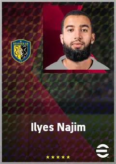 Ilyes Najim eFootball 2026 player card, 65 OVR RWF