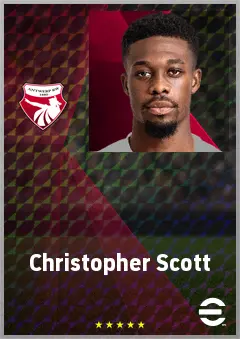 Christopher Scott eFootball 2026 player card, 67 OVR AMF