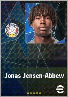 Jonas Jensen-Abbew eFootball 2026 player card, 68 OVR CB