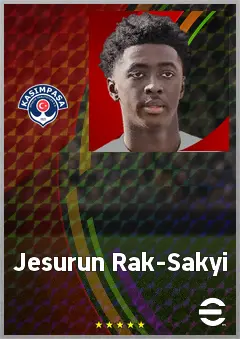Jesurun Rak-Sakyi eFootball 2026 player card, 70 OVR RWF
