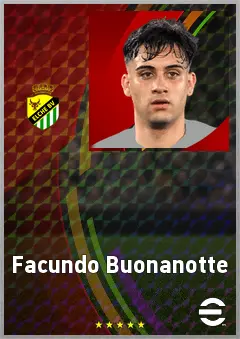 Facundo Buonanotte eFootball 2026 player card, 73 OVR AMF