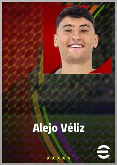 Alejo Véliz eFootball 2026 player card, 73 OVR CF