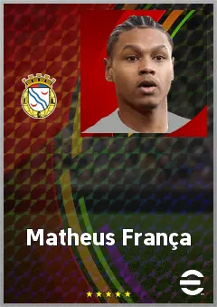 Matheus França eFootball 2026 player card, 73 OVR SS