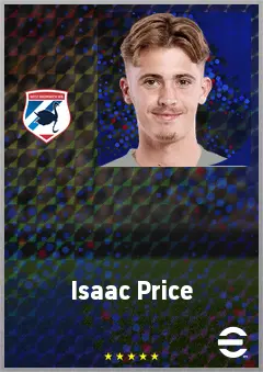 Isaac Price eFootball 2026 player card, 71 OVR AMF