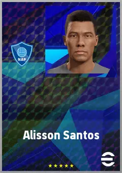 Alisson Santos eFootball 2026 player card, 73 OVR LWF